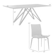 Urbino Lyon 5 Piece Dining Set with Gray Fabric Chairs - Furniture City (CA)l