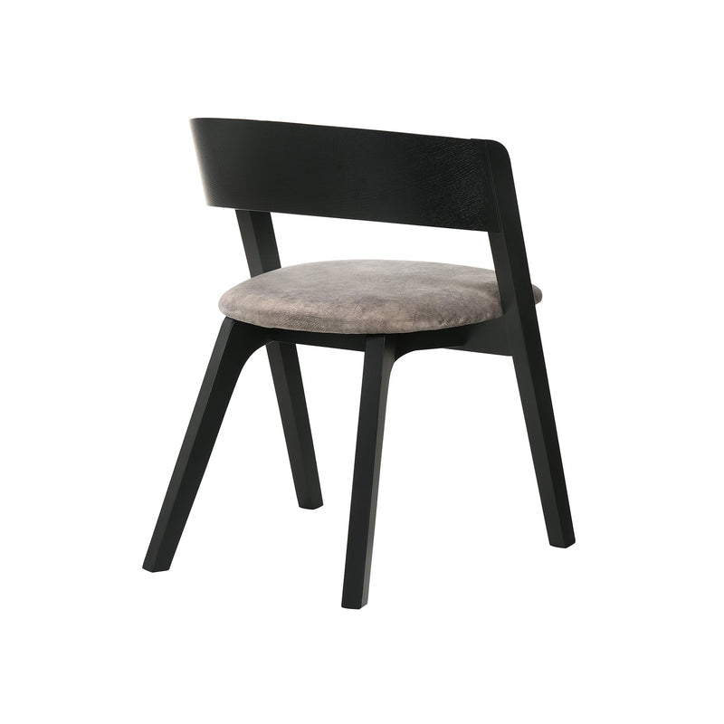 Venus and Jackie 5 Piece Black Marble Round Dining Set - Furniture City (CA)l