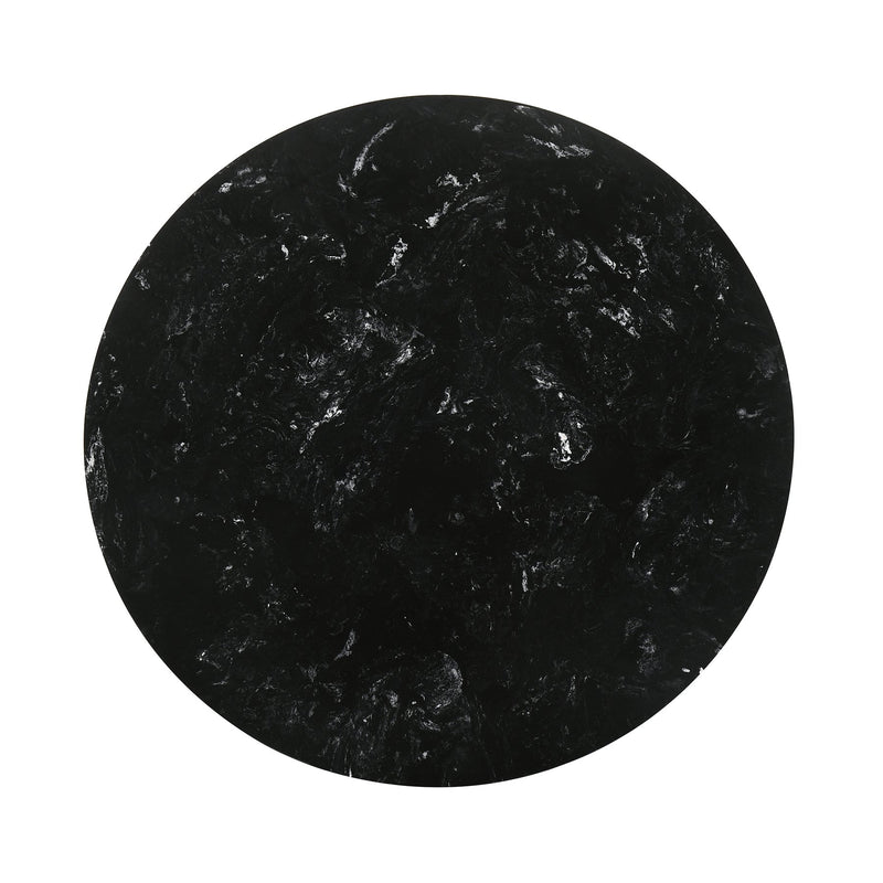 Venus and Jackie 5 Piece Black Marble Round Dining Set - Furniture City (CA)l