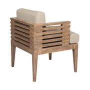Vivid Outdoor Patio 5 Piece Dining Set in Light Eucalyptus Wood with Taupe Olefin Cushions - Furniture City (CA)l