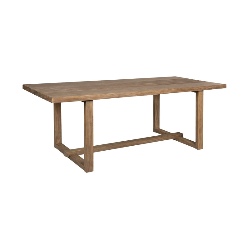 Vivid Outdoor Patio 5 Piece Dining Set in Light Eucalyptus Wood with Taupe Olefin Cushions - Furniture City (CA)l