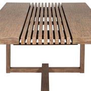 Vivid Outdoor Patio 5 Piece Dining Set in Light Eucalyptus Wood with Taupe Olefin Cushions - Furniture City (CA)l