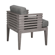 Vivid Outdoor Patio 5 Piece Dining Set in Gray Eucalyptus Wood with Gray Olefin Cushions - Furniture City (CA)l