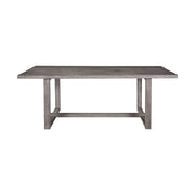 Vivid Outdoor Patio 5 Piece Dining Set in Gray Eucalyptus Wood with Gray Olefin Cushions - Furniture City (CA)l