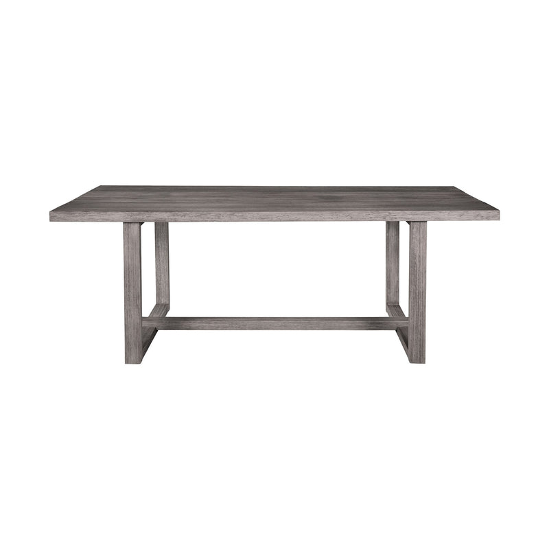 Vivid Outdoor Patio 5 Piece Dining Set in Gray Eucalyptus Wood with Gray Olefin Cushions - Furniture City (CA)l