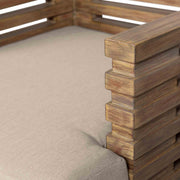 Vivid Outdoor Patio 7 Piece Dining Set in Light Eucalyptus Wood with Taupe Olefin Cushions - Furniture City (CA)l