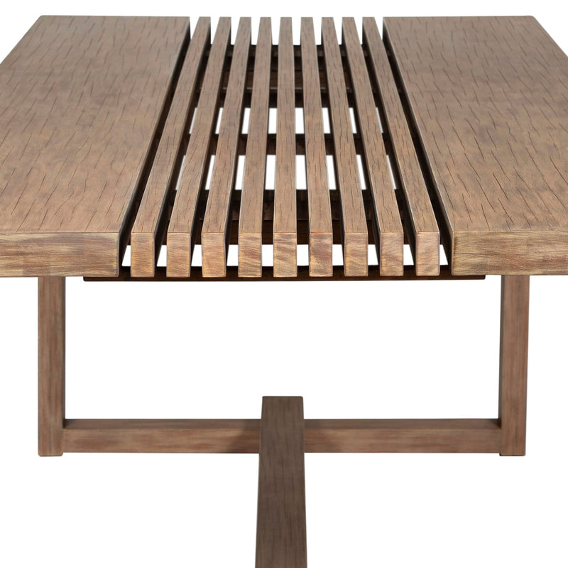 Vivid Outdoor Patio 7 Piece Dining Set in Light Eucalyptus Wood with Taupe Olefin Cushions - Furniture City (CA)l