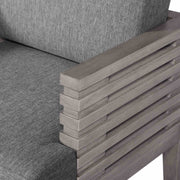 Vivid Outdoor Patio 7 Piece Dining Set in Gray Eucalyptus Wood with Gray Olefin Cushions - Furniture City (CA)l