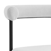 Veronica Shannon 5 Piece Round Glass Dining Table Set with Matte Black Iron and Cream Fabric - Furniture City (CA)l