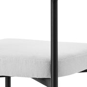 Veronica Shannon 5 Piece Round Glass Dining Table Set with Matte Black Iron and Cream Fabric - Furniture City (CA)l