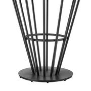 Veronica Shannon 5 Piece Round Glass Dining Table Set with Matte Black Iron and Cream Fabric - Furniture City (CA)l