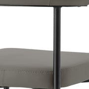 Veronica Shannon 5 Piece Round Glass Dining Table Set with Matte Black Iron and Gray Faux Leather - Furniture City (CA)l