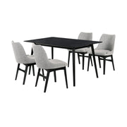 Westmont and Azalea Gray and Black Wood 5 Piece Dining Set - Furniture City (CA)l