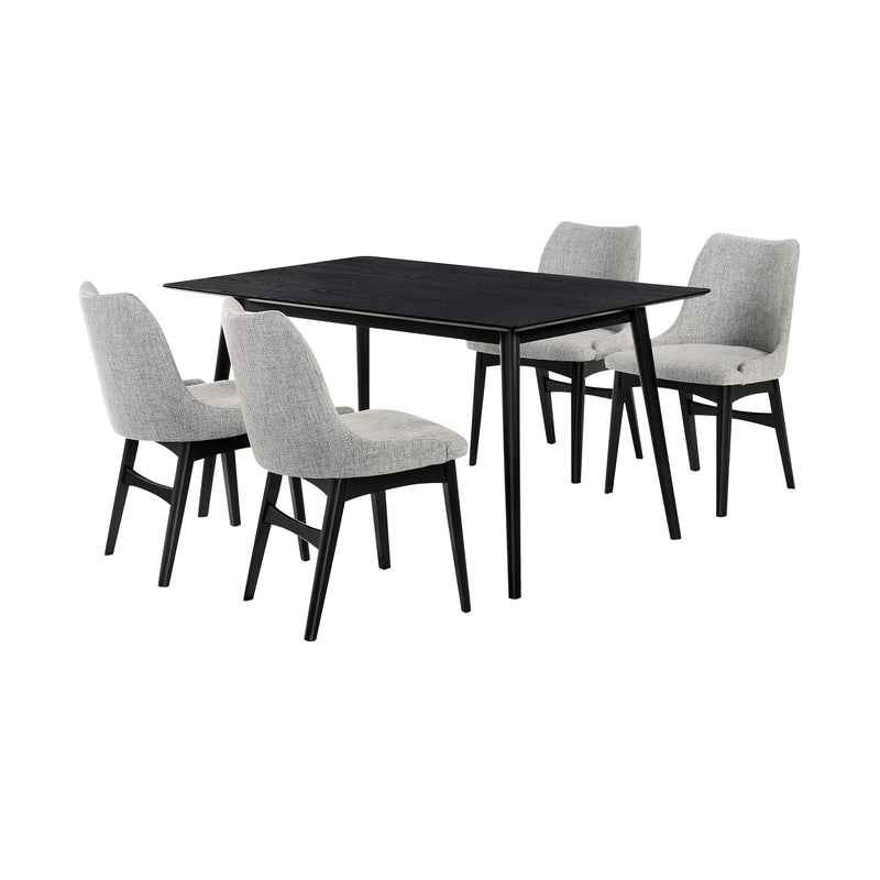 Westmont and Azalea Gray and Black Wood 5 Piece Dining Set - Furniture City (CA)l