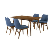 Westmont and Azalea Blue and Walnut Wood 5 Piece Dining Set - Furniture City (CA)l