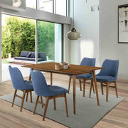 Westmont and Azalea Blue and Walnut Wood 5 Piece Dining Set - Furniture City (CA)l