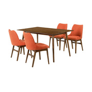 Westmont and Azalea Orange and Walnut 5 Piece Dining Set - Furniture City (CA)l