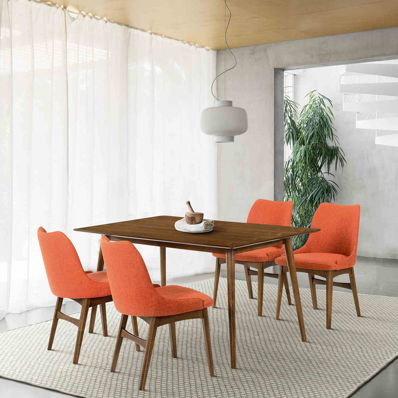 Westmont and Azalea Orange and Walnut 5 Piece Dining Set - Furniture City (CA)l