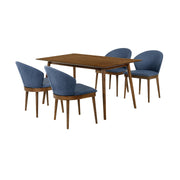 Westmont and Juno Blue and Walnut 5 Piece Dining Set - Furniture City (CA)l