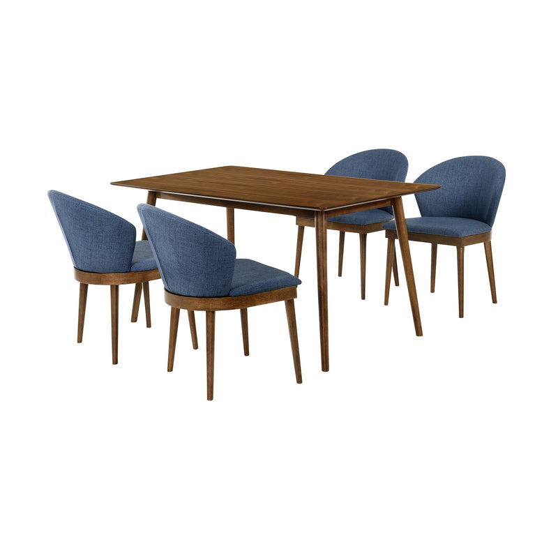 Westmont and Juno Blue and Walnut 5 Piece Dining Set - Furniture City (CA)l