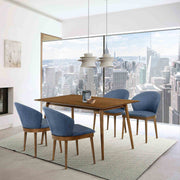 Westmont and Juno Blue and Walnut 5 Piece Dining Set - Furniture City (CA)l
