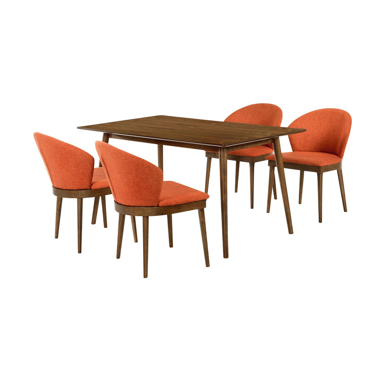 Westmont and Juno Orange and Walnut 5 Piece Dining Set - Furniture City (CA)l