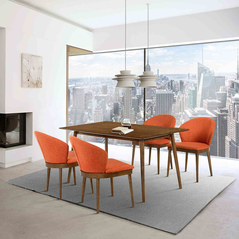 Westmont and Juno Orange and Walnut 5 Piece Dining Set - Furniture City (CA)l
