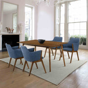 Westmont and Renzo Blue and Walnut 5 Piece Dining Set - Furniture City (CA)l