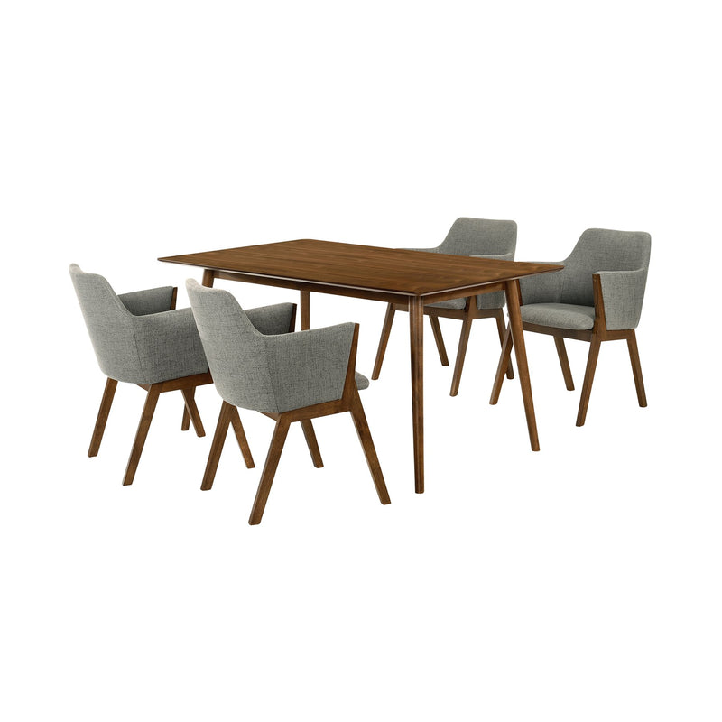 Westmont and Renzo Charcoal and Walnut 5 Piece Dining Set - Furniture City (CA)l