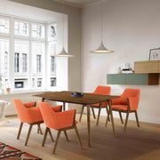 Westmont and Renzo Orange and Walnut 5 Piece Dining Set - Furniture City (CA)l