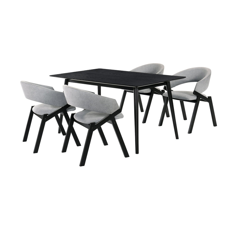 Westmont and Talulah Gray and Black 5 Piece Dining Set - Furniture City (CA)l