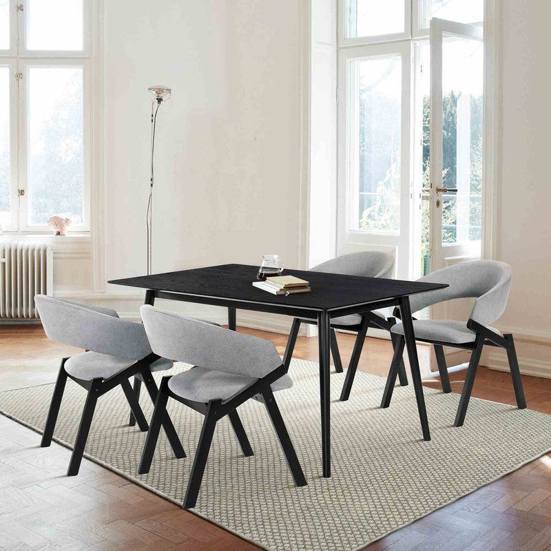 Westmont and Talulah Gray and Black 5 Piece Dining Set - Furniture City (CA)l