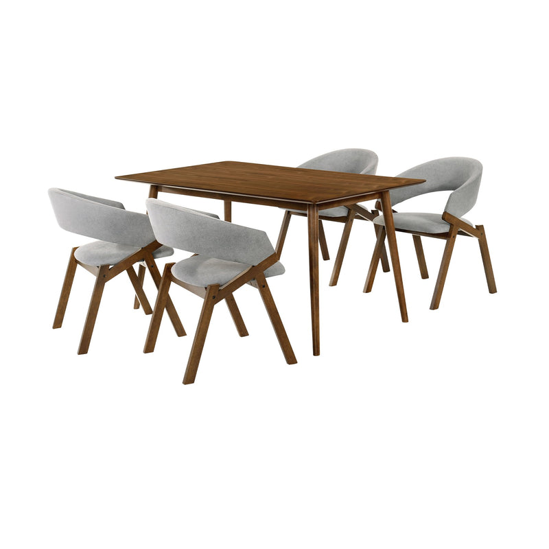 Westmont and Talulah Gray and Walnut 5 Piece Dining Set - Furniture City (CA)l