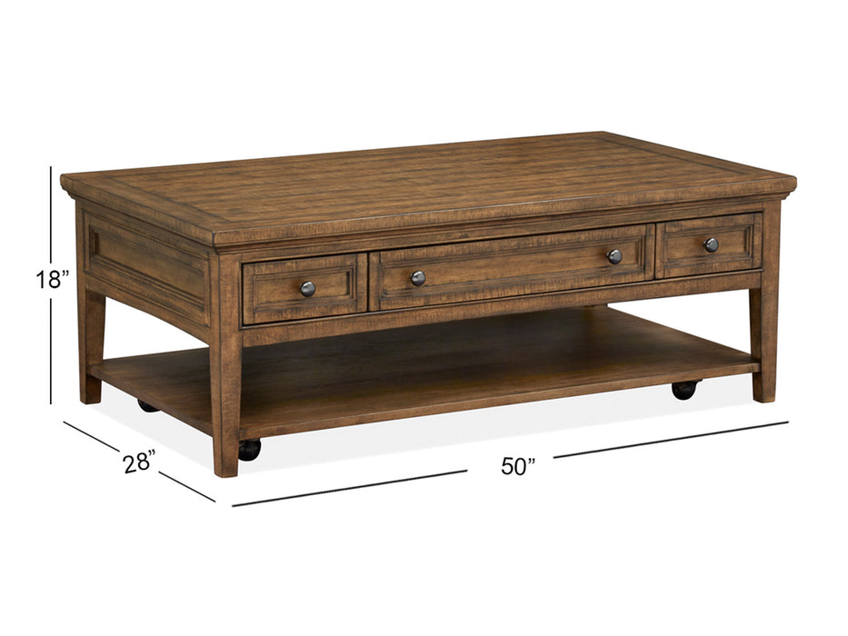 Bay Creek Rectangular Cocktail Table W/Casters