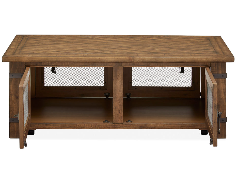 Chesterfield Lift Top Storage Cocktail Table W/Casters