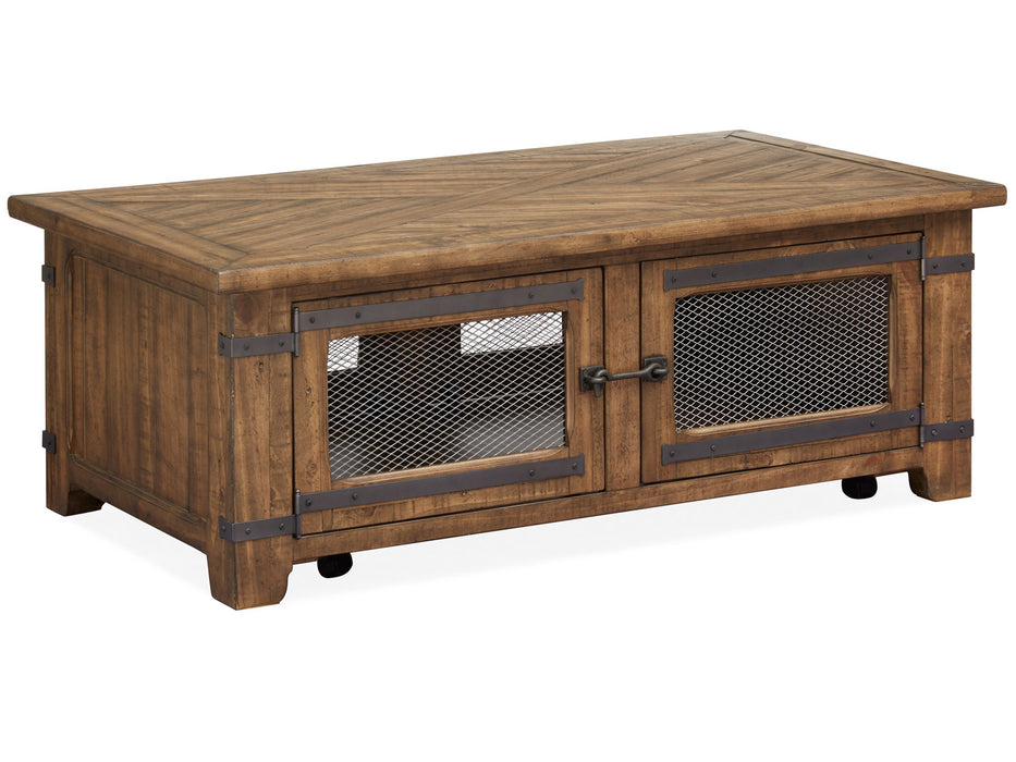 Chesterfield Lift Top Storage Cocktail Table W/Casters