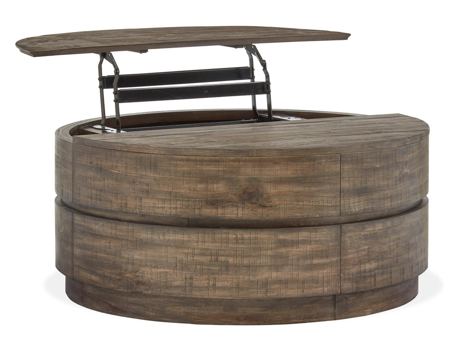 Baisden Round Lift Top Cocktail Table W/Casters