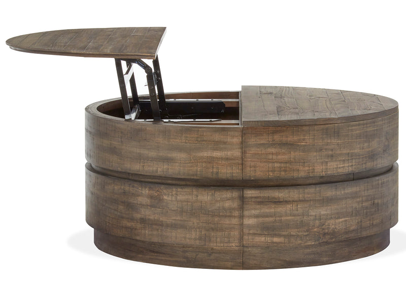 Baisden Round Lift Top Cocktail Table W/Casters - Furniture City (CA)l