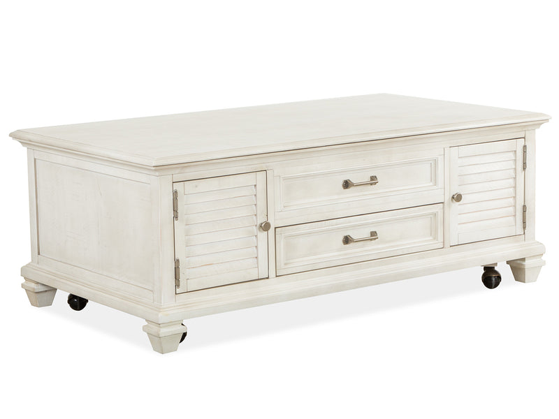 Newport Lift Top Storage Cocktail Table W/Casters