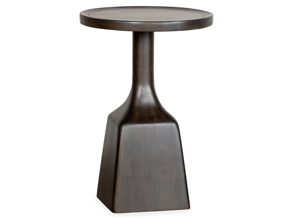 Lindon Dark Round Pedestal Accent End Table