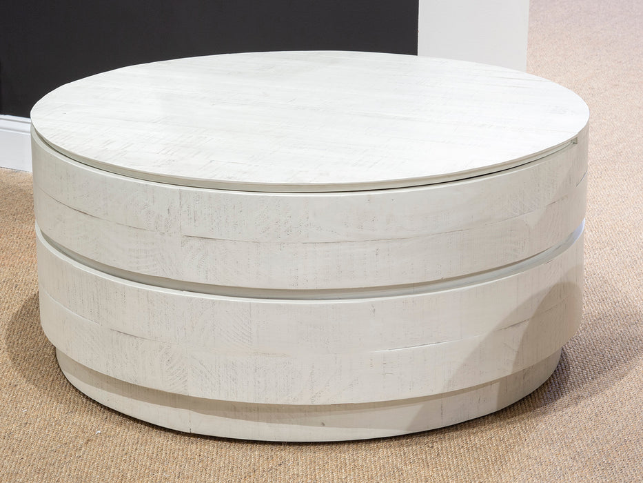 Claudette Round Lift Top Cocktail Table W/Casters