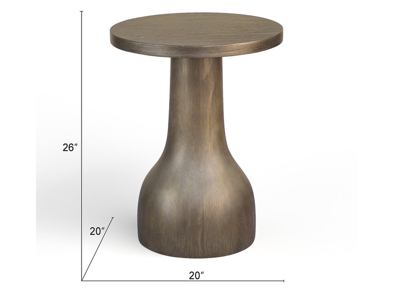 Bosley Lt. Brown Round Accent Table - Furniture City (CA)l