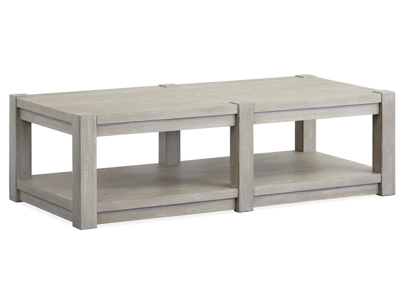 Burgess Rectangular Shelf Cocktail Table W/Casters - Furniture City (CA)l