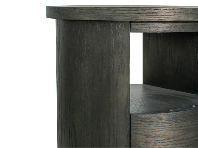 Bosley Dk. Brown Round End Table - Furniture City (CA)l