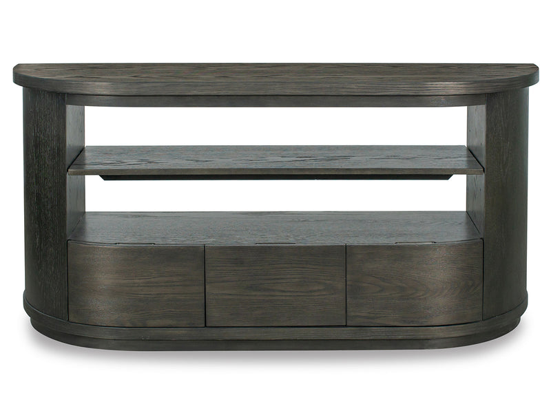 Bosley Dk. Brown Demilune Console - Furniture City (CA)l