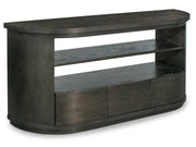 Bosley Dk. Brown Demilune Console - Furniture City (CA)l