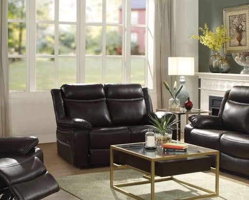 corra-espresso-leatherette-motion-loveseat-1