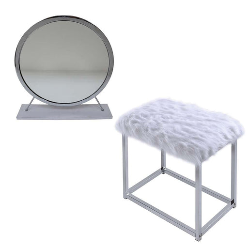 adao-faux-fur-mirror-white-chrome-vanity-mirror-stool-1