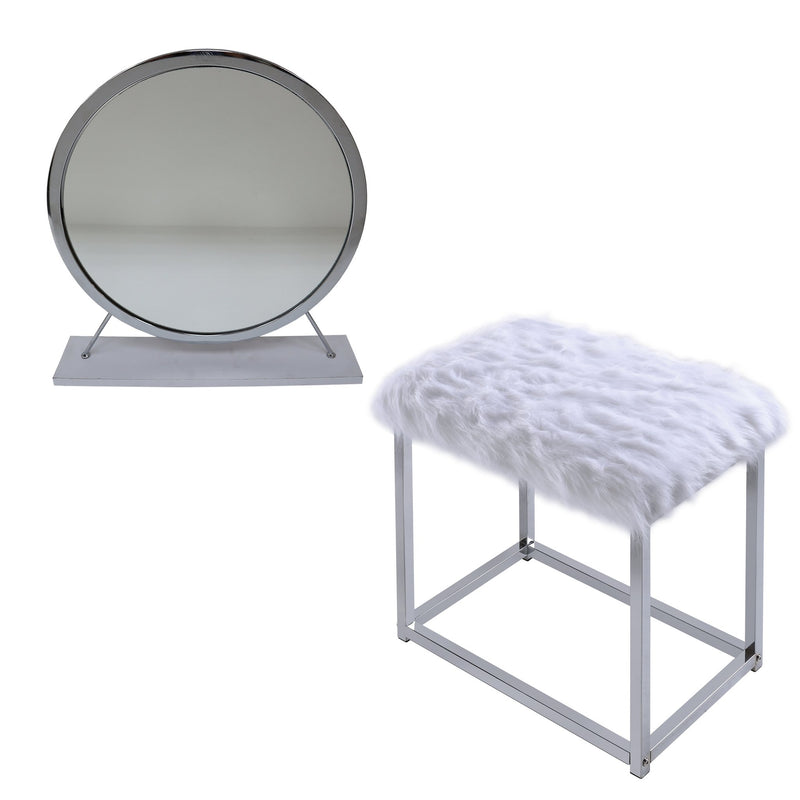 adao-faux-fur-mirror-white-chrome-vanity-mirror-stool-3