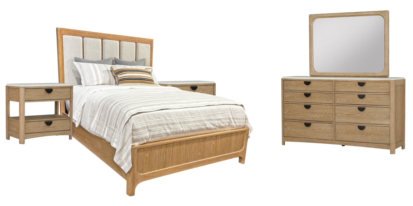Parker House Escape - Bedroom Queen Panel Bed 2 Nightstands and Dresser with Mirror